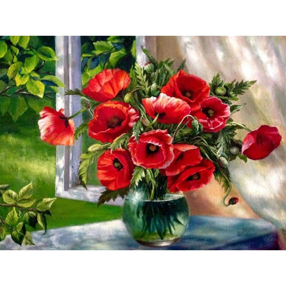 5D Diamond Painting Beautiful Flower Rhinestone Picture Kit Full Diamond Embroidery Mosaic Gift DIY Home Decoration