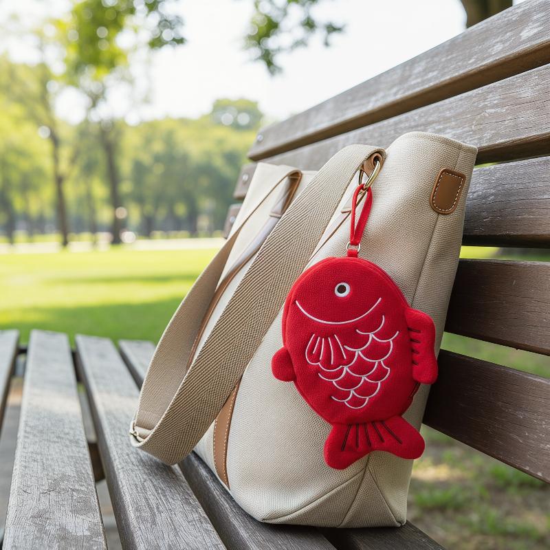 Cute Koi Fish Plush Coin Purse Pendant Cartoon Fish Shaped Zipper Wallet For Storing Coins And Earbuds Storage Bag Gifts