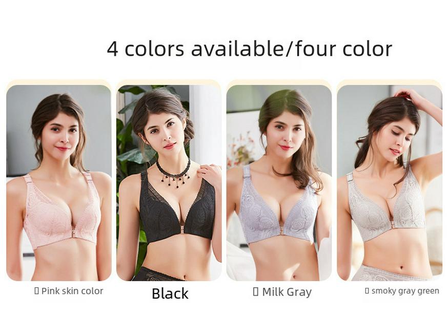 Sutien dantelat mărime mare fără sârmă cu închidere frontală, suport lateral și spate reglabil