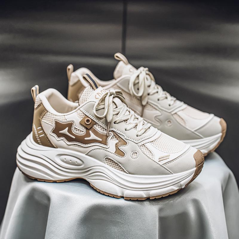 Men's Shoes 2025 New Spring Trend Versatile Thick-soled Wear-resistant Student Sports and Leisure Shoes Men's Breathable Dad Shoes