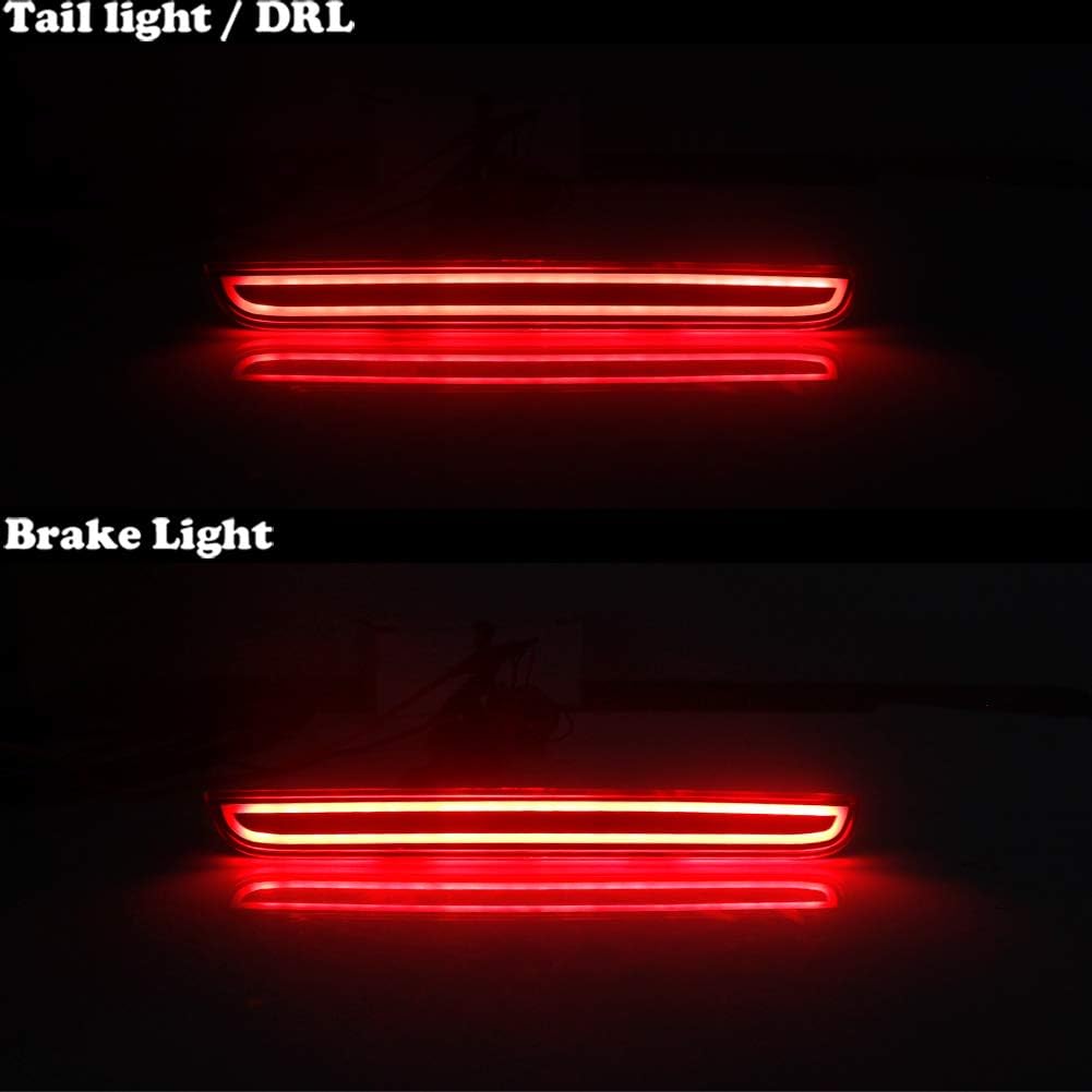 LED Red Lens Tail Brake Rear Fog Lamps Bumper Reflector Lights For 2015 2016 2017 2018 2019 Dodge Challenger