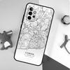 London Country Sketch City Map Case For Samsung Galaxy A54 A34 A24 A14 A12 A22 A32 A42 A52 A72 A52S A51 A71 A13 A53 Cover