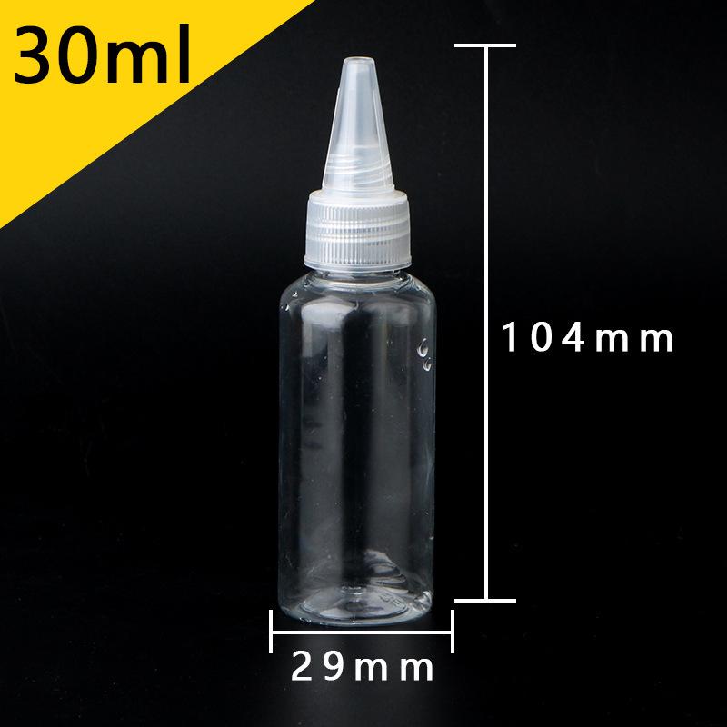 Transparente PET-Kunststoff-Quetschflasche mit Spitze für Kleber, Lotion oder Pigmente - Erhältlich in 50 ml und 100 ml