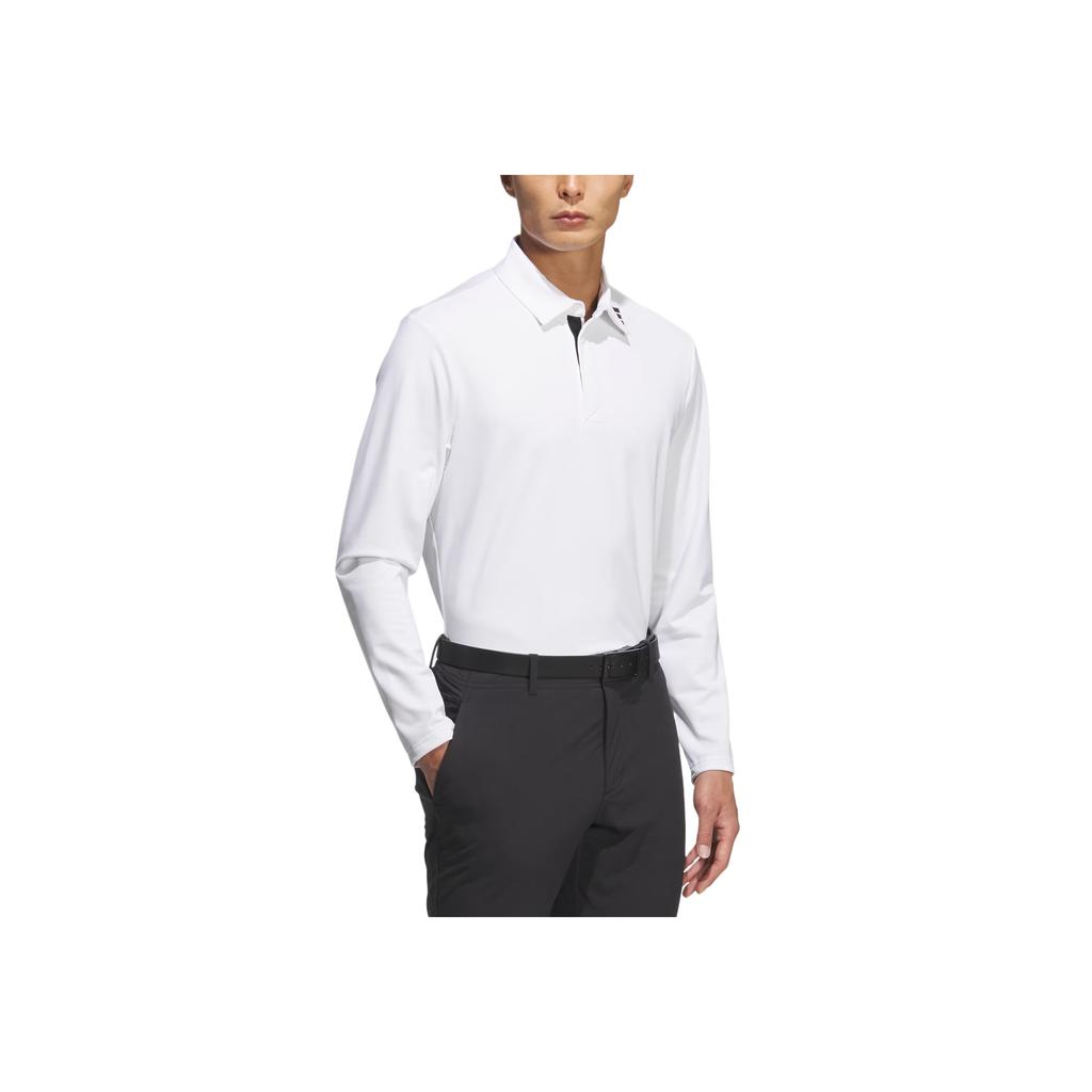 Adidas Solid Color Soft Knit Long Sleeve Polo Shirt Men Tops JM9538
