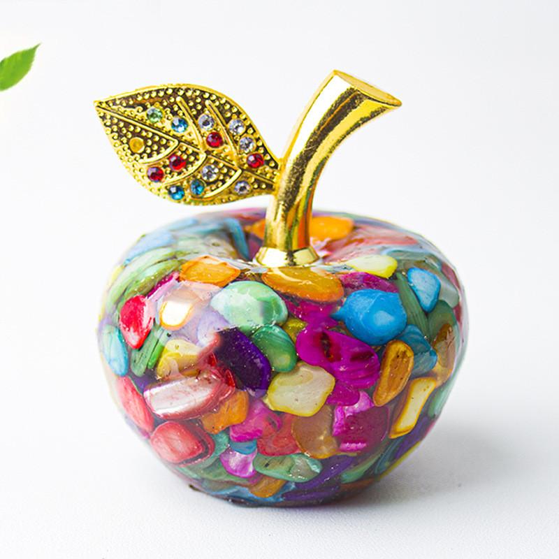 Resin Crystal Apple Figurine For Home Office Decor Gift For Teens Collectors
