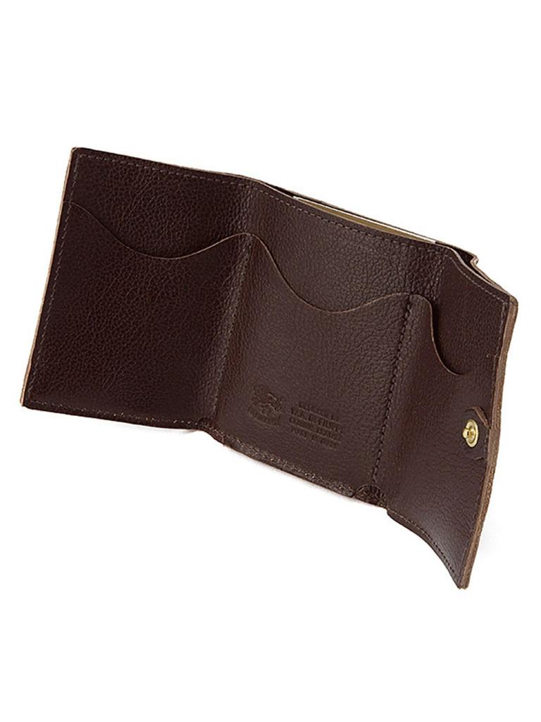 Trifold Wallet Unisex Cowhide Leather Trifold Wallet Black Black [IL BISONTE] Women's Men's