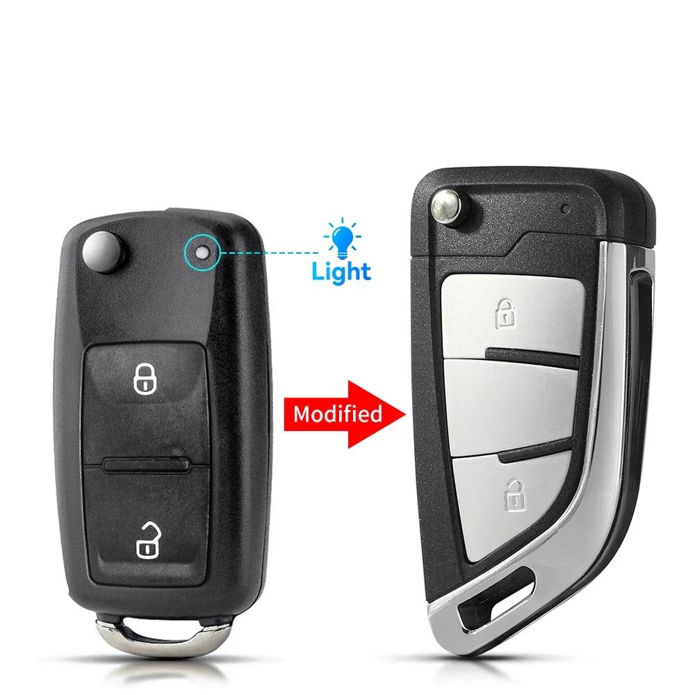 Custodia Cover Guscio Chiave Auto Modificata Flip Pieghevole 2/3 Pulsanti Per VW Per Volkswagen Golf Tiguan Polo Passat B5 Jetta Skoda Seat