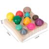 Colorful Mushroom Kids Montessori Wooden Toy Counting Pick Mushrooms Color Shape Sorting Matching Game Size Sensory Educational