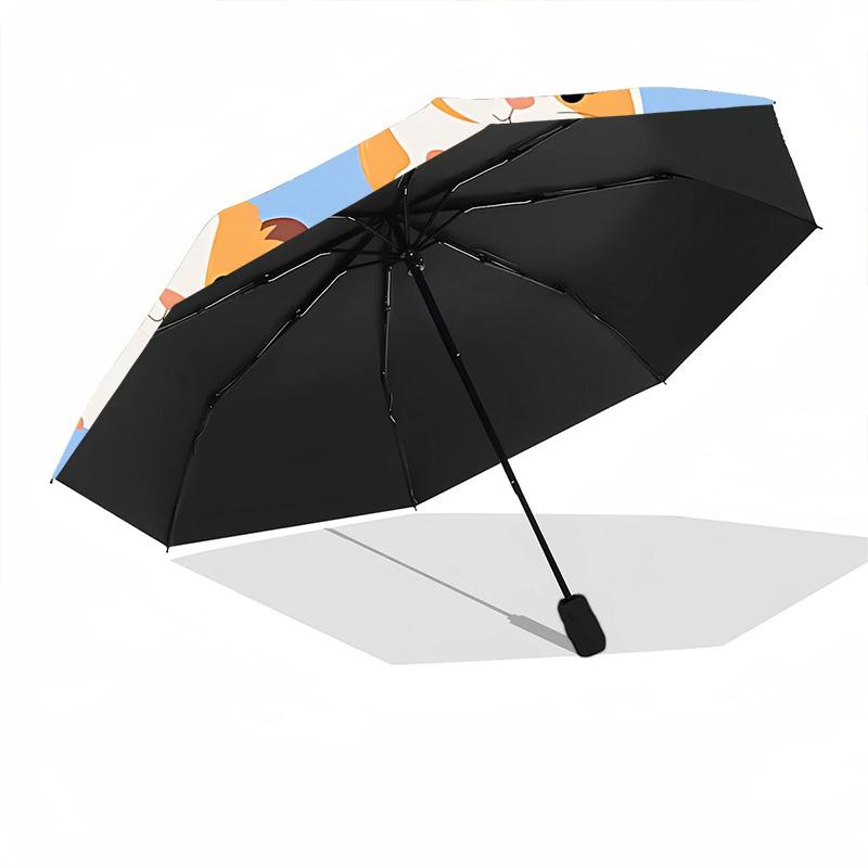 1pc Hamster Print Automatic Folding Umbrella - Portable Collapsible 8-Rib Umbrella for All Seasons Yy251119153