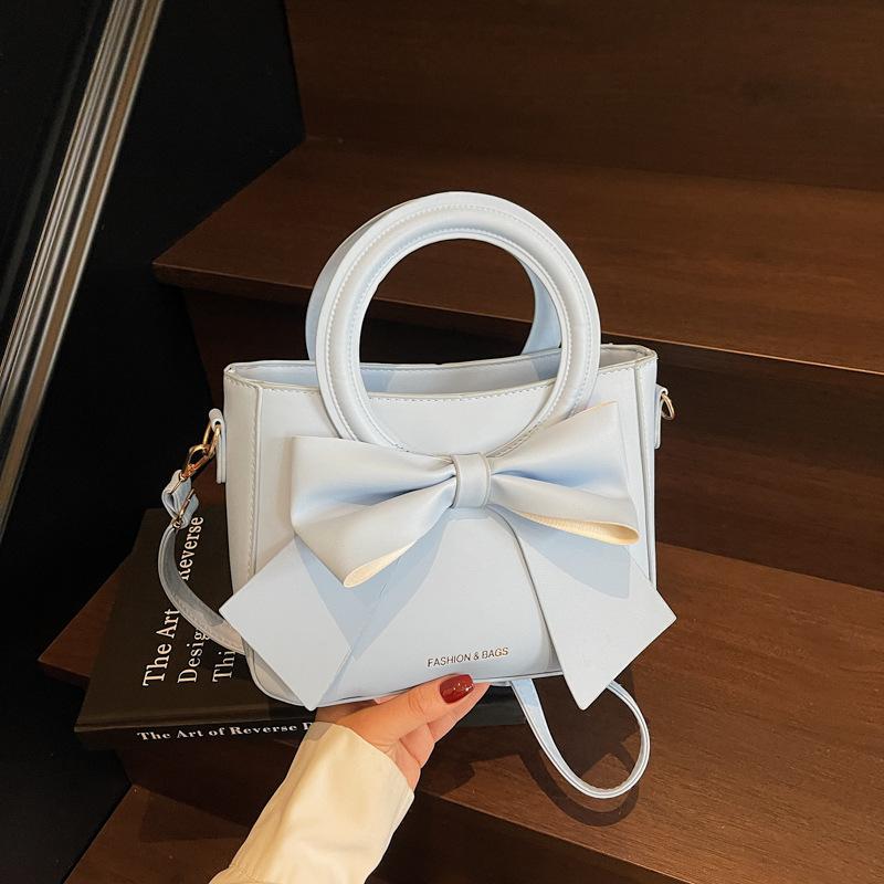 Simple Commuter Women's Bag 2025 New Trendy High-quality Texture Retro Bow Portable Shoulder Messenger Bag