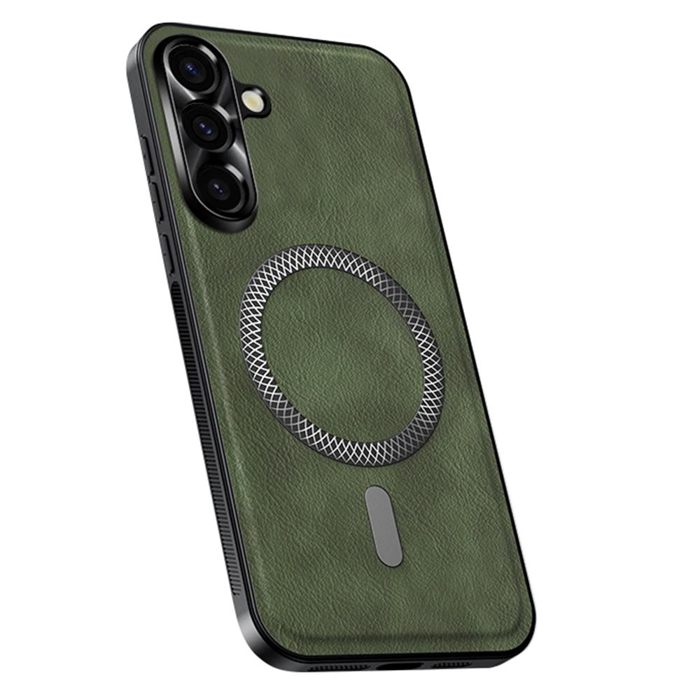 For Samsung Galaxy A16 5G/A16 4G Case Compatible with MagSafe PU TPU PC Phone Back Cover with Metal Lens Frame