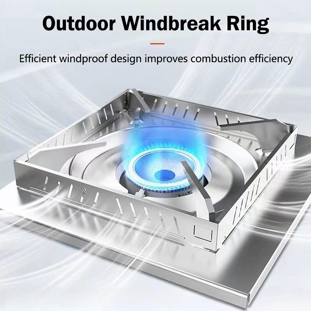 Outdoor Gas Stove Wind Screen Stainless Steel Foldable Stove Windshield Burner Screen Cooking BBQ Hiking Camping Equipment