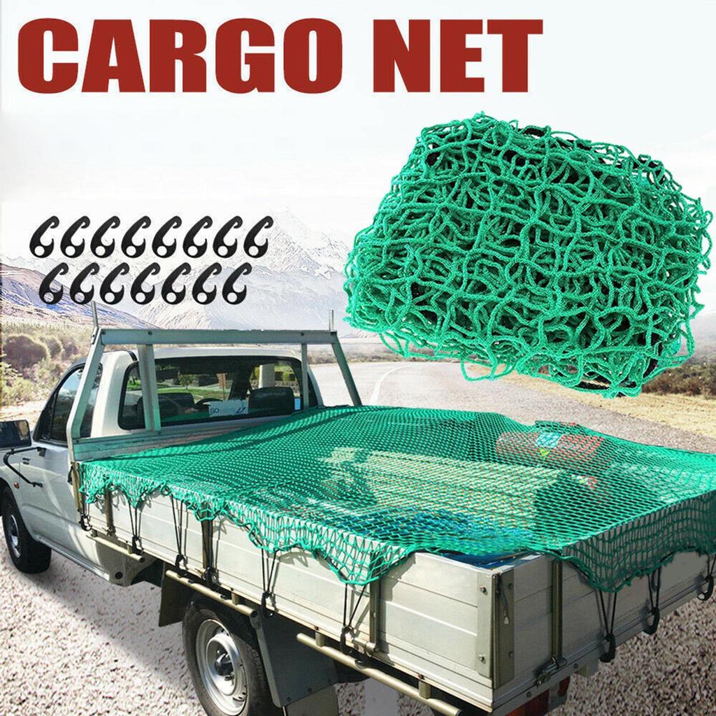 Bungee Cargo Net 6.5’ X 9.8’ Mesh Net Carabiners Pickup Fit for Boat RV