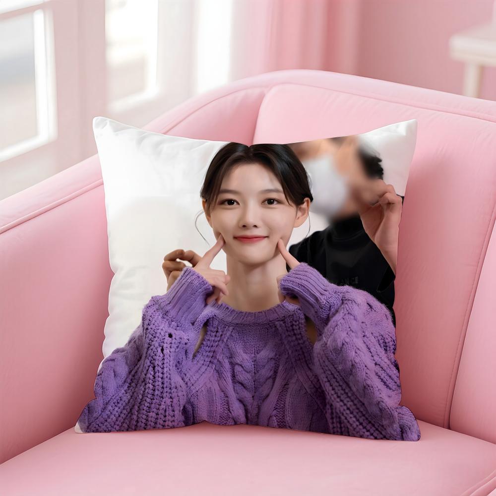 Hot Kpop Charming Korean Actor KKim Yoojung Cushion Cover Pillowcase Short Plush Invisible zipper Room Sofa Cushion Cover