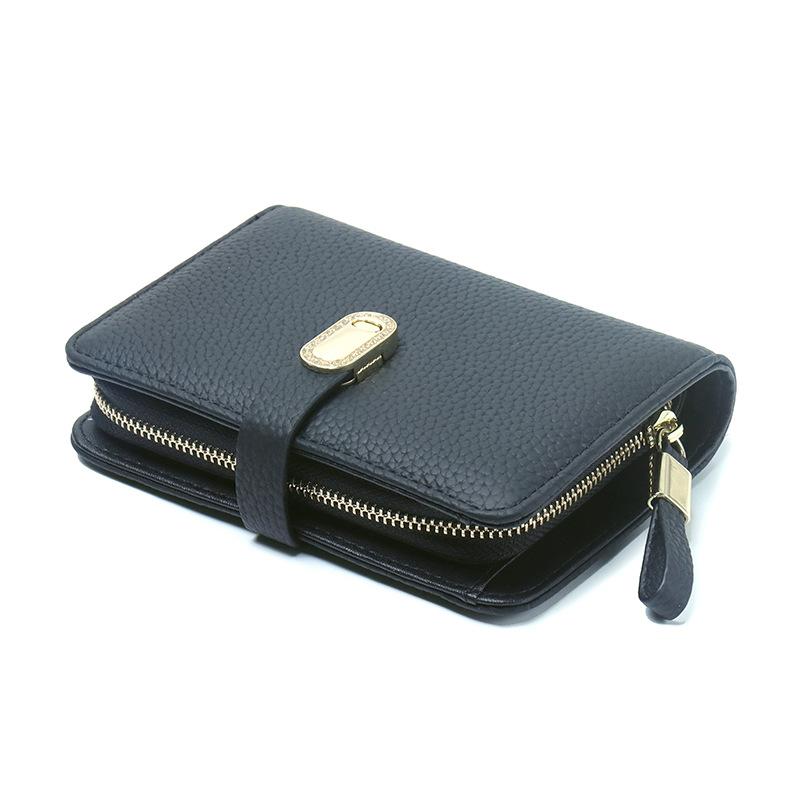 Женский кошелек, натуральная кожа, большой емкости, контрастного цвета, первый слой коровьей кожи, высококачественный клатч, кошелек на несколько карт.