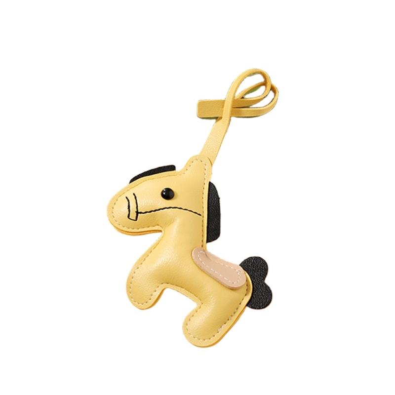 Horse Design PU Leather Key Ring Decoration Finish MultiFunctional Pendant Keychain Ornament for Keys or Zipper Pulls