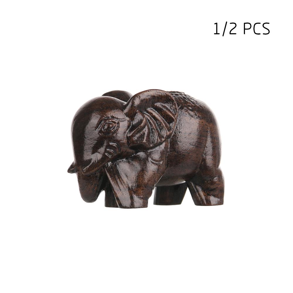 PCS Carved Micro Landscape Home Decor Natural Wood Miniature Craft Animal Figurines Elephant Statue