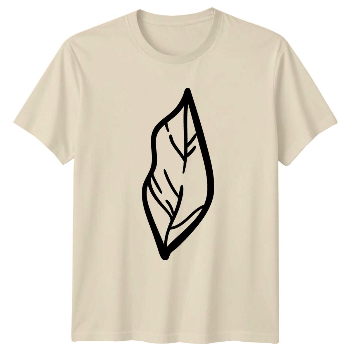 Minimalist Leaf Art Design T-Shirt Botanical Nature Birthday Gift L