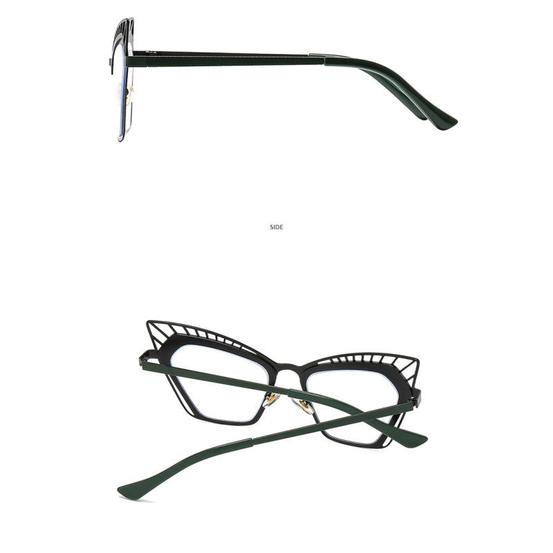 Women's Glasses, Fashionable Large-frame Metal Cat Eye Hollow Glasses.