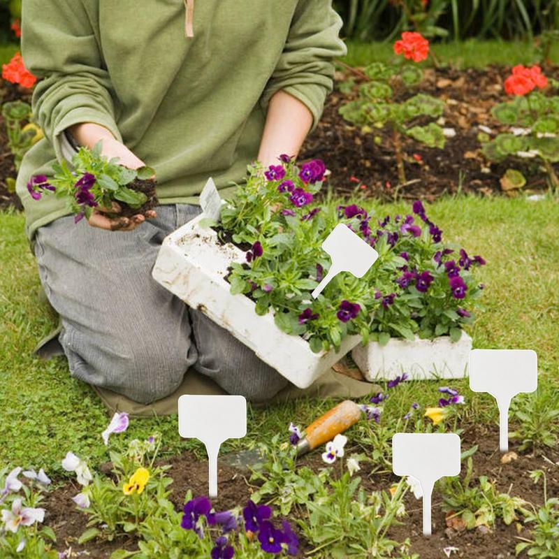 Garden Plant Labels 100-Pieces Seedling Name Labels T-Type Nursery Marker Sign Writable Plant Marking Stakes For Greenhouses