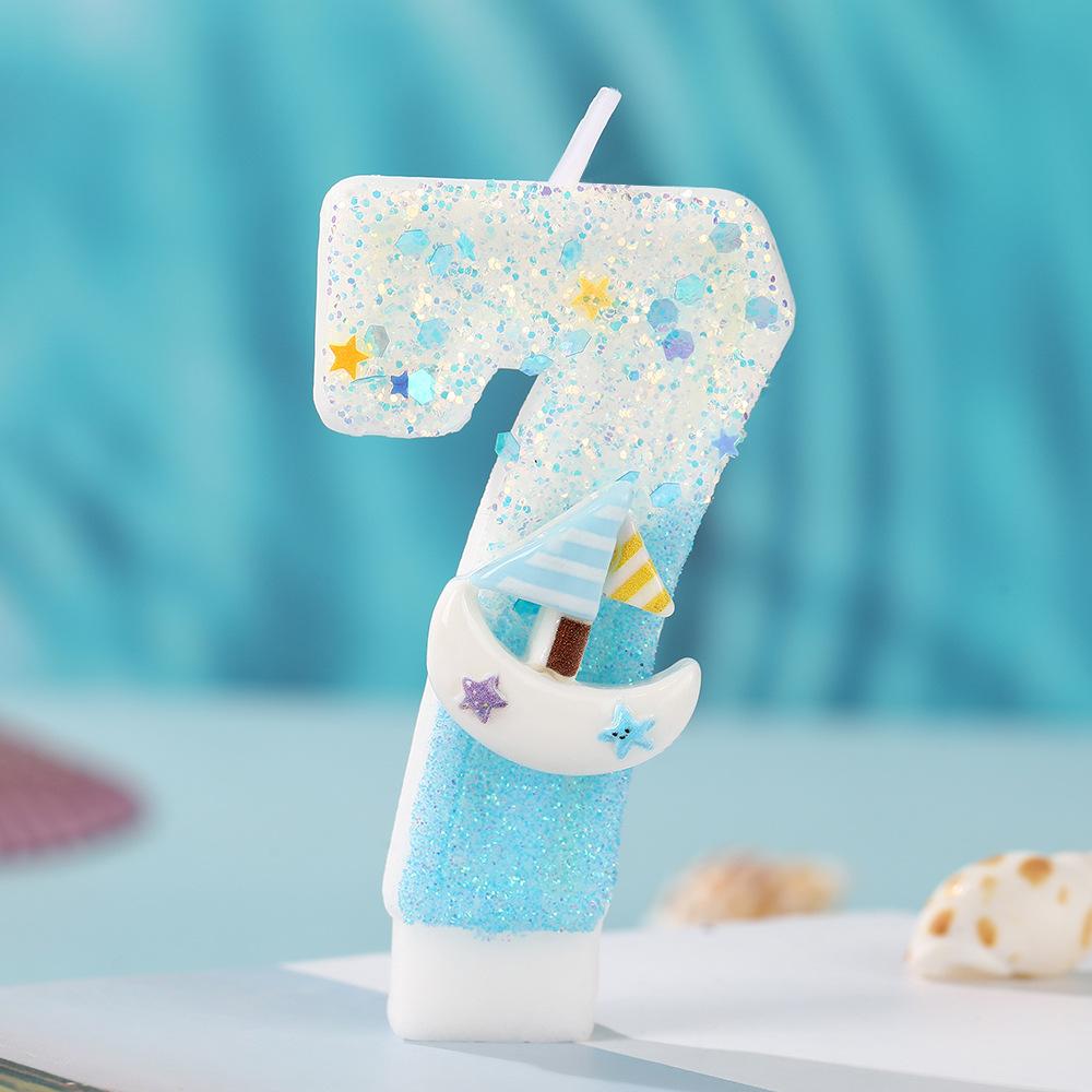 Smooth Sailing Ocean Series Digital Candles Handmade DIY with Small Boat Decoration Party Celebrating Creative Candles