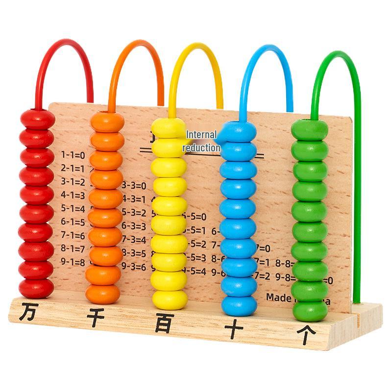 First Grade Math Teaching Aid Set with 3D Geometric Figures and Arithmetic Tools