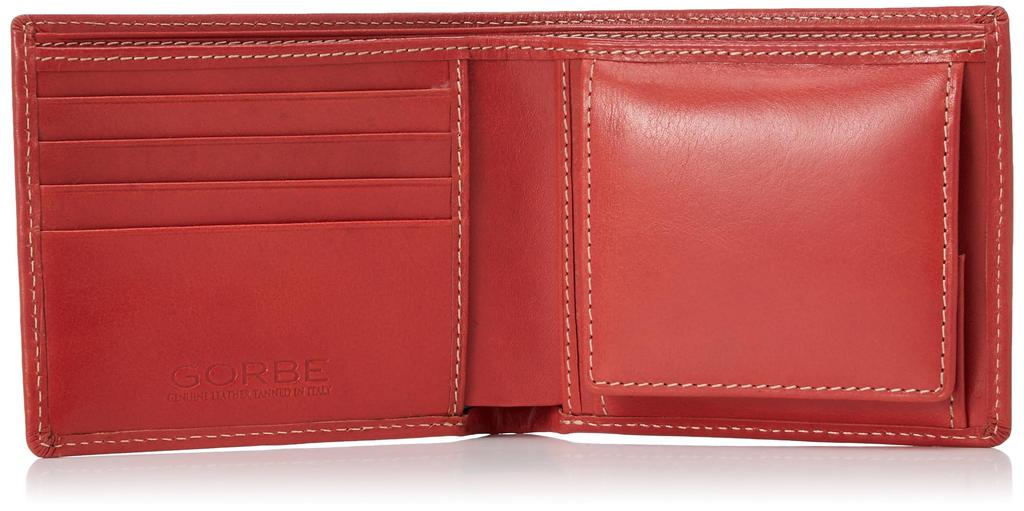 Golbe Italian Leather Bifold Wallet for Women, Vermilion
