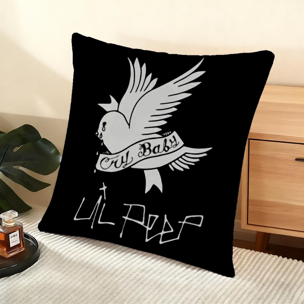L-Lil Peep H-Hell Boy Cushion Cover Soft Short Plush Pillow Cover Smooth Cozy Texture Aesthetic Cushion Case Home Decor