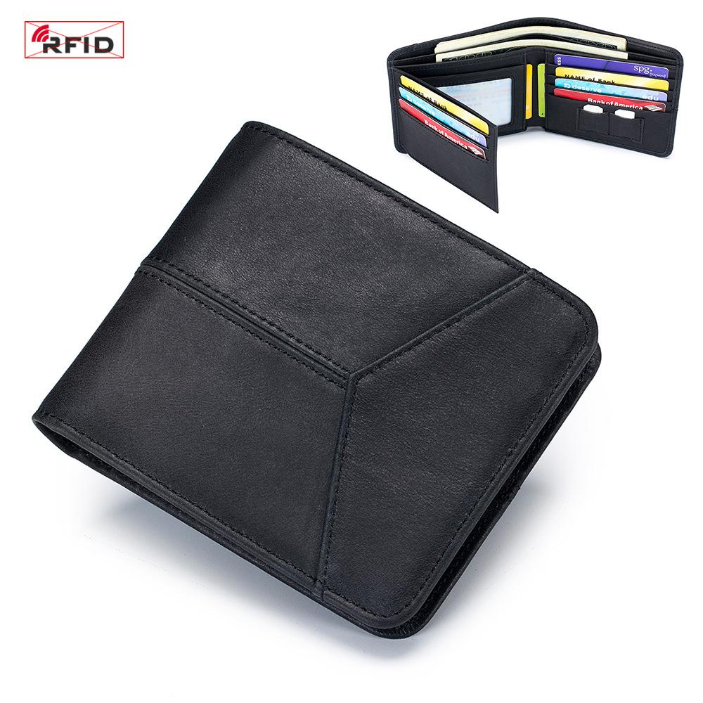 

RFID защита от кражи кошелек мужской короткий из первого слоя коровьей кожи кошелек для нескольких карт скидка 20-30% классический кошелек