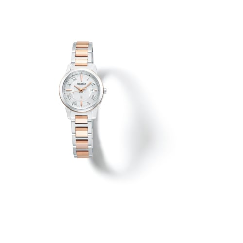 Seiko Watch Lucia I Collection SSQV108 Women's Silver and Pink Gold