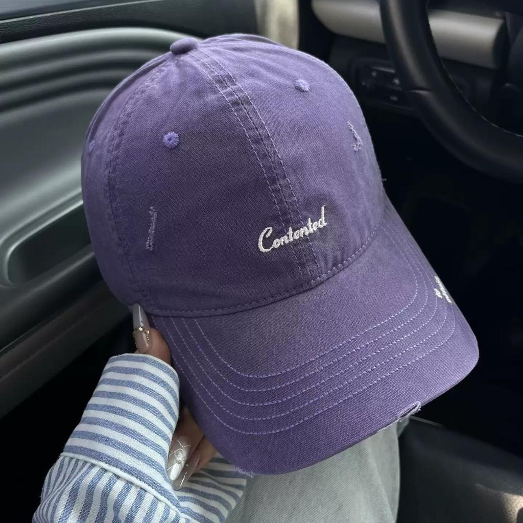Four Seasons Hat Niche Letter Embroidery Baseball Cap Men's and Women's Big Head Circumference Soft Top Skinny Age Reducing Versatile Cap