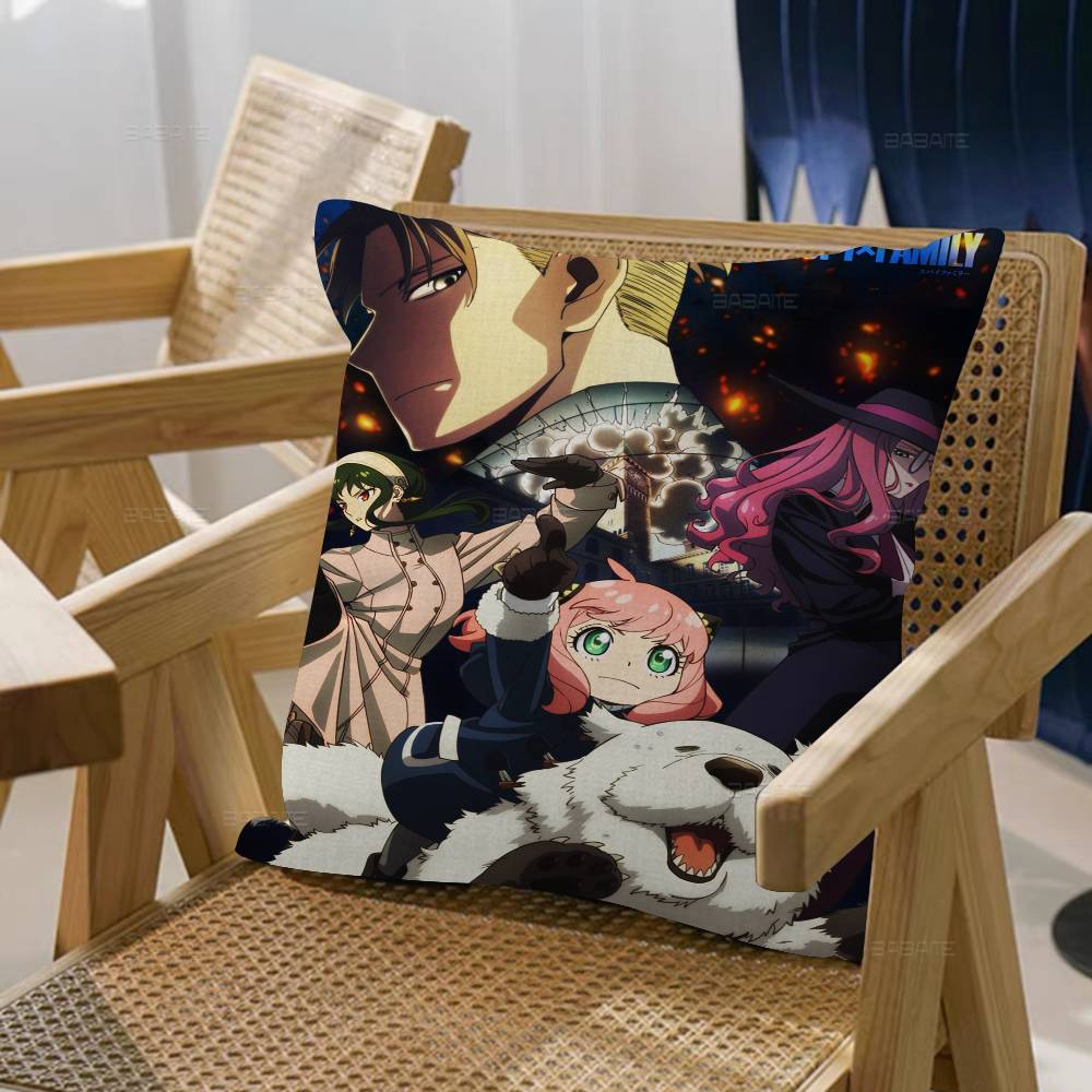 Anime S-Spy X Family Cushion Cover Pillowcase Upholstery Sofa Throw Pillow Home Decor Pillowcas