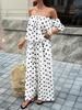 European & American Style Women's Polka Dot Off-the-Shoulder Set - Spring/Summer 2026 Fashion for Casual Commutes