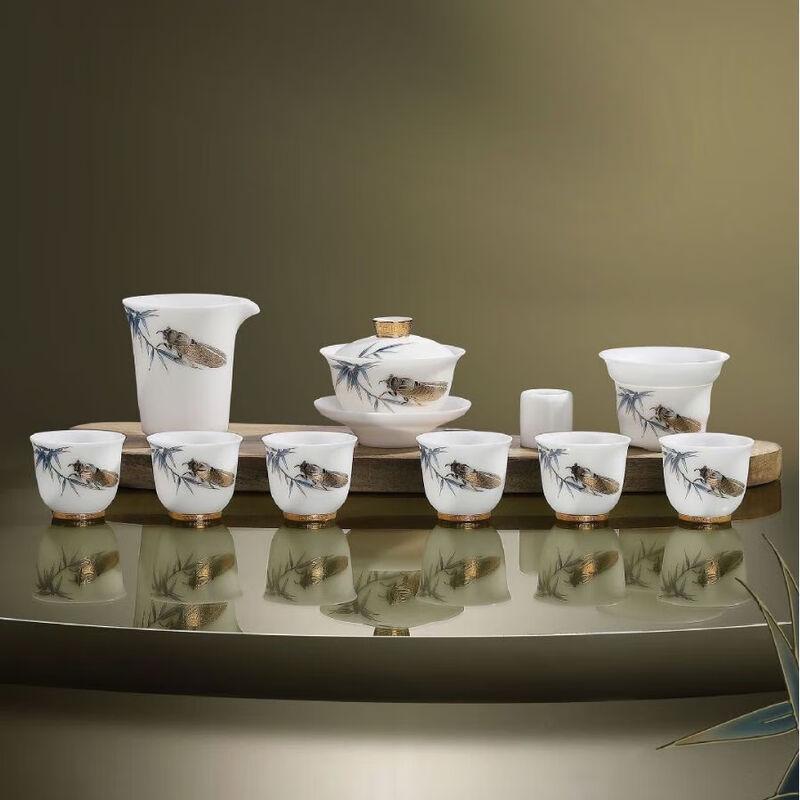 Jade Porcelain Kung Fu Tea Set