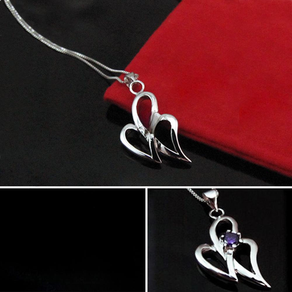 

Geometric Inlaid Zircon Heart Pendant Necklace Women S Short Box Collarbone Chain Jewelry 43cm