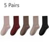 5 Pairs of Female Autumn and Winter Pure Cotton 7A Antibacterial Deodorant Wicking in The Tube Pile Cotton Socks