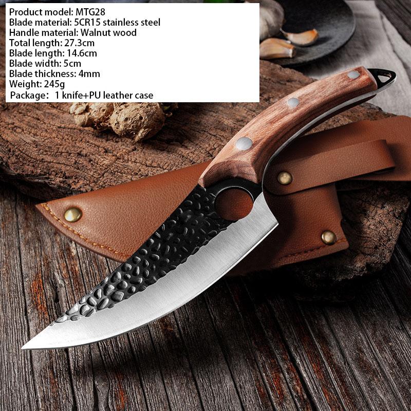 

5CR15 Нержавеющая сталь острый фиксированный клинок обвалочный нож ореховая деревянная ручка бытовой резак для мяса аксессуары для кухни