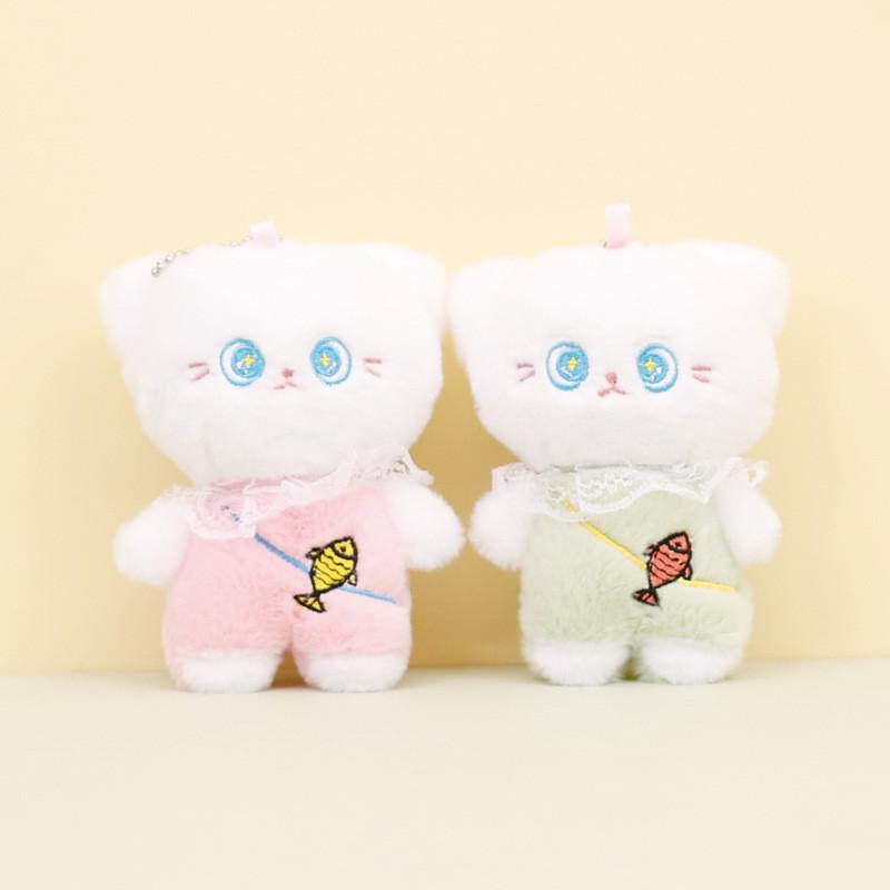 Adorable Plush Toy Cat Keychain With Short Plush And Pp Cotton Stuffing