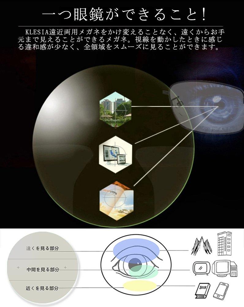 KLESIA Reading Progressive Bifocal Glasses with Memory Blue Light and UV400 Protection Glasses, Focus, Alloy, (2.5, Black)