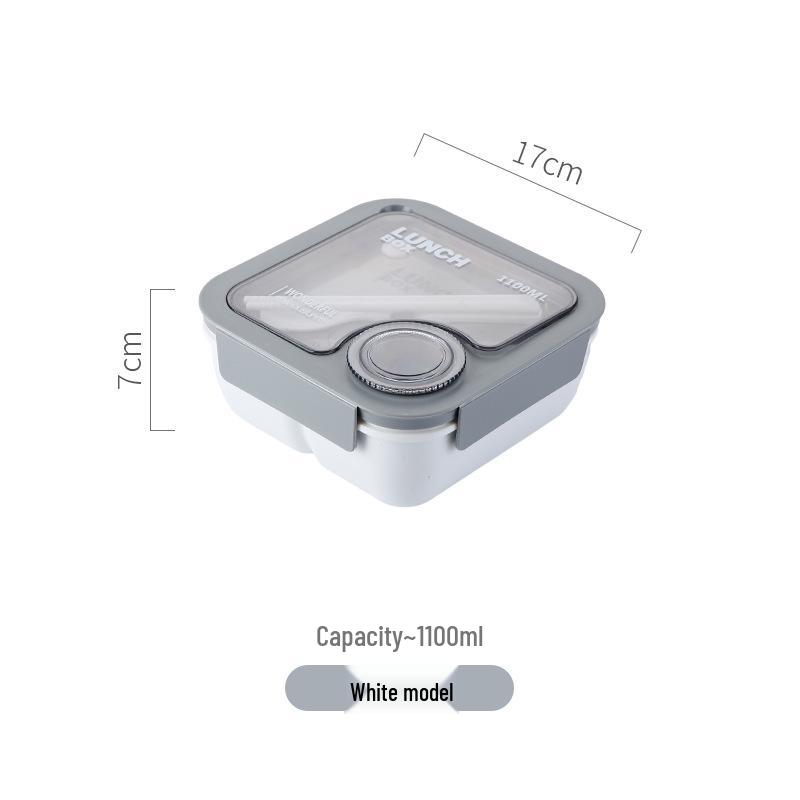Microwavable Japanese-Style Wheat Straw Lunch Box Set with Compartments for Students and Office Workers