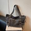 Large Capacity Commuter Tote Bag Women's Denim Shoulder Crossbody Bag