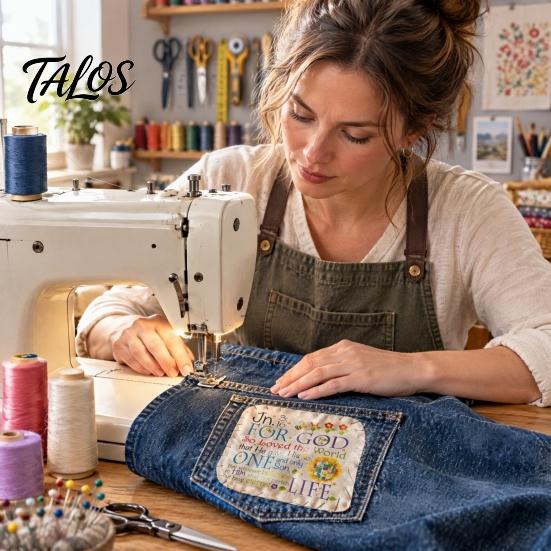 Beginners Crafting Materials 1/2Pcs Prayer Fabric Square, Religious Quilt Square with Text & Flower Sewing Projects Print, DIY Craft for Quilting
