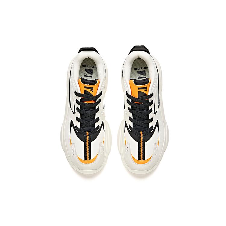 New Anta Life Collection Breathable Wear Resistant Slip Resistant Low Top Chunky Sneakers Men's Black White Yellow 912048821-2
