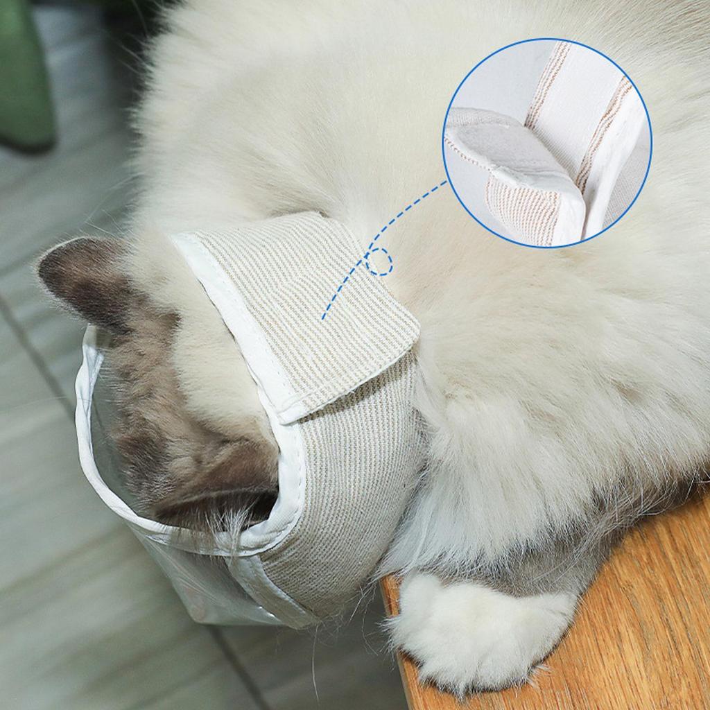 1pcs Cat Muzzle Breathable Transparent Soft Protective Anti Bite Face Cover Dog Muzzle For Small Medium All Breeds Kitten Puppy