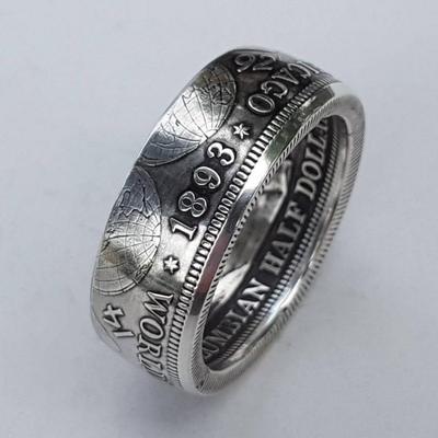 Neuer Antike Münze Morgan Ring Beliebte USD Gravur 1893 Ring