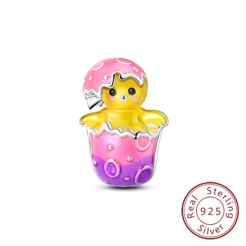 New Original Copper Charms Beads Pendant Owl Bow Round Simple Zircon Beads For Women Fine Jewelry Making