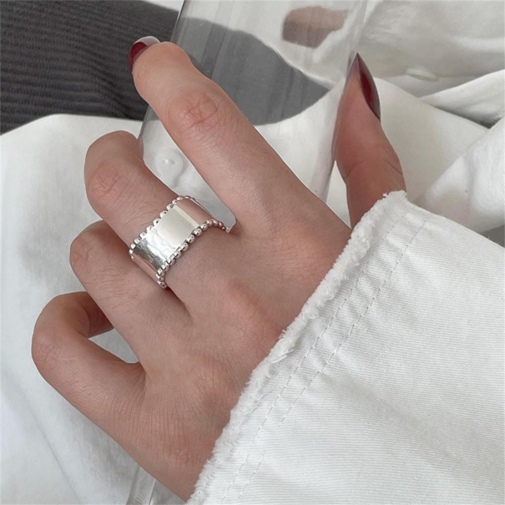 Retro S ring does not fade, light luxury index finger ring, open ring.