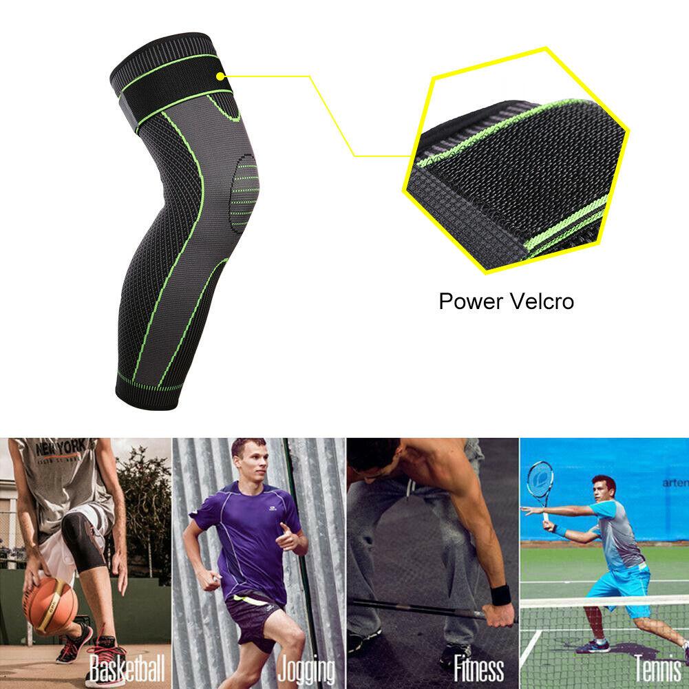 Elasticity Long Knee Protector Brace Leg Sleeve Neoprene Compression Support Non-Slip Sports Kneepads