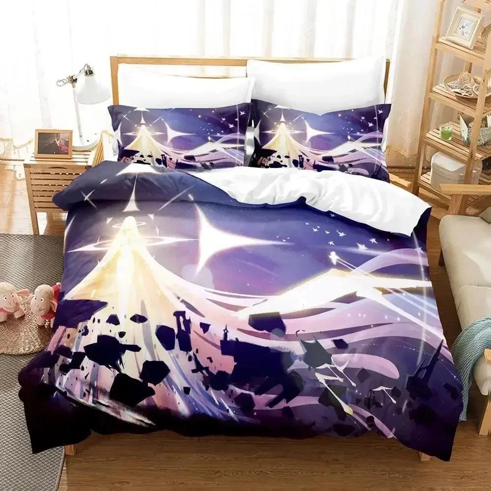 3D Spill SkyChildren of the Light Trykt Sengesett Dynetrekk Putetrekk Sengetøy Sett Laken Dynetrekk Full Queen King Size