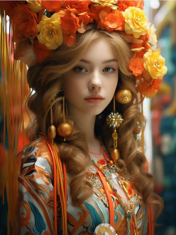 

Элегантная женская алмазная живопись «сделай сам», квадратная круглая дрель, стразы, вышивка, женская цветочная мозаика, наборы для вышивки крестиком, Настенный декор Round drill 40x50cm